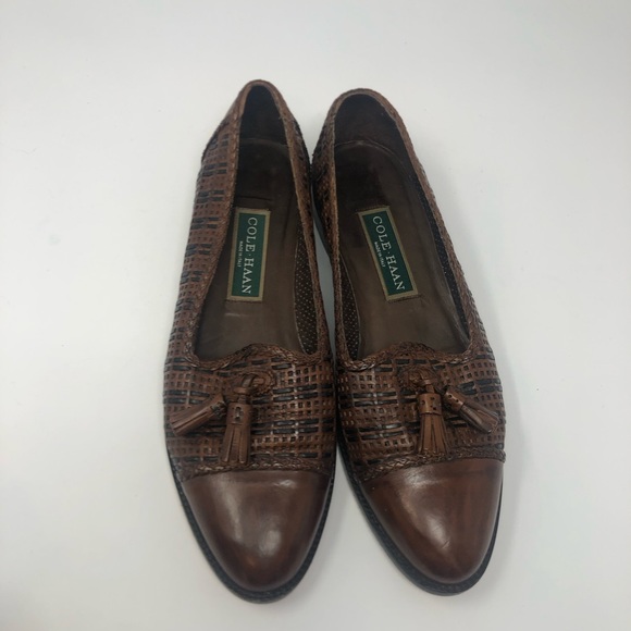 COLE HAAN Leather Woven Loafer Size 8 - Picture 4 of 11